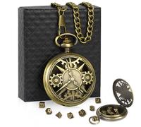 Dadi D&d, 7 Pezzi Mini Dadi Dnd, Dadi Poliedrici in Metallo, DND Dice Set con Custodia Cava in Bronzo Steampunk, Dadi da Gioco per Dungeons and Dragons DND RPG MTG D4 D6 D8 D10 D12 D20 D%