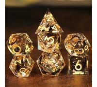 Dadi D&D D4 D6 D8 D10 D12 D20 D% Dadi DND Set 7 pezzi Poliedrici Fatti a Mano Resina con Bordi Affilati per Dungeons and Dragons Pathfinder Roll Giochi da tavolo Giochi RPG MTG con Confezione Regalo