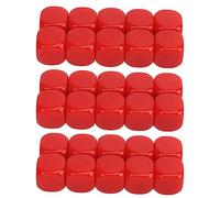 Dadi da Gioco, 30 Pezzi 16mm Plastica Arrotondati a 6 Lati Vuoti con Superficie Rossa per Adesivi Fai da Te, Dadi Educativi per Insegnamento Matematica e Giochi da Tavolo