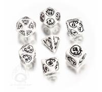 Draghi RPG Dadi Set Bianco e Nero Gioco di Ruolo Giochi Q-Workshop Dnd Rullo