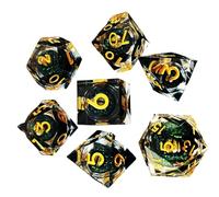 Dadi da gioco di ruolo - 7 piccoli cubi portatili, gioco da tavolo, dadi e accessori, design liquid-core unico, cubo per uomini e donne
