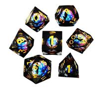 Dadi da gioco di ruolo | 7 X gioco da tavolo portatile con piccoli cubi | dadi e accessori, design unico liquido core, piccoli dadi poliedrici poliedrici per giocatori maschi e femminili