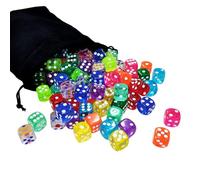 Dadi da gioco di ruolo, dadi da gioco standard, set di dadi da 100 pezzi, i dadi colorati dai colori vivaci includono una borsa portaoggetti con coulisse per la classe di apprendimento della