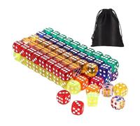 Dadi da gioco di ruolo, dadi da gioco standard, set stabile - cubi colorati in colori vivaci con custodia con coulisse per l'apprendimento della matematica in classe