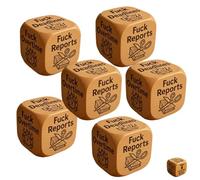 Dadi da lavoro "F*ck", dadi in legno con 6 compiti da sballo, ognuno inciso con frasi brutalmente oneste, strumento antistress, umorismo da ufficio, decorazione per la scrivania di casa(6pcs)