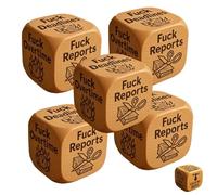 Dadi da lavoro "F*ck", dadi in legno con 6 compiti da sballo, ognuno inciso con frasi brutalmente oneste, strumento antistress, umorismo da ufficio, decorazione per la scrivania di casa(5pcs)