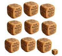 Dadi da lavoro "F*ck", dadi in legno con 6 compiti da sballo, ognuno inciso con frasi brutalmente oneste, strumento antistress, umorismo da ufficio, decorazione per la scrivania di casa(9pcs)