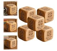 Dadi Da Quilting, Dadi in Legno Fatti A Mano, A 6 Facce Con Incisi Compiti Da Svolgere, Regalo Divertente Per Appassionati Di Quilting, Cucito E Artigianato (5pcs)