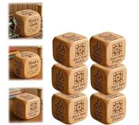 Dadi Da Quilting, Dadi in Legno Fatti A Mano, A 6 Facce Con Incisi Compiti Da Svolgere, Regalo Divertente Per Appassionati Di Quilting, Cucito E Artigianato (6pcs)