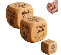 Dadi Da Quilting - Strumento Di Selezione Per Progetti Di Quilting, Dadi Decisionali in Legno Con 6 Attività Di Quiltings Incise, Regalo Divertente Fatto A Mano Per Il Cucito (2pcs)