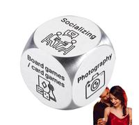 Dadi della data, dadi di notte di data, dadi di scelta in acciaio inossidabile, strumento divertente per fare scelte di coppia, per San Valentino, fidanzato, fidanzata, marito, moglie, coppia