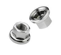 Dadi delle ruote da pista M9 M10 con rondella integrata for asse del mozzo della bicicletta, elementi di fissaggio antiscivolo in acciaio, set di 2(M10)