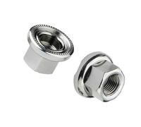 Dadi delle ruote da pista M9 M10 con rondella integrata for asse del mozzo della bicicletta, elementi di fissaggio antiscivolo in acciaio, set di 2(45724)