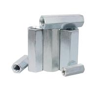 Dadi di accoppiamento a barra esagonale M5 M6 M8 M10 M12 M14 M16 M18 Connettori a barra filettata Giunto di accoppiamento in zinco Manicotto di estensione(M8x11x40mm-5pcs)