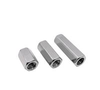 Dadi di accoppiamento esagonale in acciaio inossidabile M10 304 da 2 pezzi | Design esagonale esterno, serraggio con chiave, uso su elettrodomestici for la casa e l'ufficio(50mm(L))