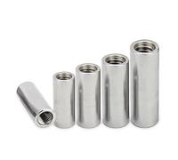 Dadi di accoppiamento esagonali lunghi, Perno tondo con filettatura interna a doppia testa in acciaio inossidabile 304, confezione da 5/10, dimensioni multiple(6mm,M8xD12 (5Pcs))