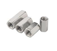 Dadi di accoppiamento esagonali M5 M6 M8 M10 in acciaio inossidabile 304, prolunga di collegamento for barra filettata, perno lungo(M8x13x30mm(2pcs))