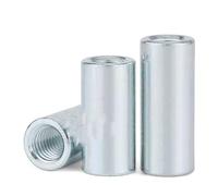 Dadi di collegamento rotondi, Dado di accoppiamento cilindrico tondo lungo in acciaio al carbonio argento M6 M8 M10 M12 Confezione da 2 5 10 20 pezzi(2 Pcs,M12 x 16 x 40 mm)