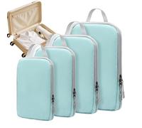 Dadi di compressione - Sacchetti per la conservazione della valigia, 4 pezzi cubi da viaggio per l'imballaggio, valigetta sottovuoto riutilizzabile e leggera, borsa per il trasporto per bagagli