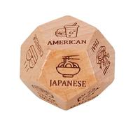 Dadi di selezione di mangimi in legno - Gioco riutilizzabile - Coppia leggera | Strumento di decisione del cibo durevole, divertente cubo per la cena per marito, moglie, appuntamento notturno