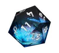 Dadi DND in Resina con Nucleo Liquido Dadi in Resina con Bordo affilato Dadi a 20 Lati Dadi Color Argento Dorato Numero Dadi poliedrici Sabbie mobili Multi-Lati Gioco da Tavolo Rpg Dadi Prop Nero Blu