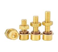 Dadi e bulloni Viti a testa cilindrica, Bullone in ottone, guarnizione piatta, rondella elastica, dado, viti a testa svasata, vite a esagono incassato in rame, set combinato da 5 pezzi M3 M4 M5 M6 M8