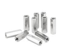 Dadi Esagonali Acciaio Inossidabile 304 M5x0.8 L25mm Argento 20 Pezzi per Barre Filettate