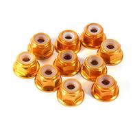 Dadi Esagonali Autobloccanti, 10 Pz Dado CNC in Alluminio Flange in Nylon Dado di Bloccaggio Auto-Bloccaggio Dadi Metallo (M3 Oro)