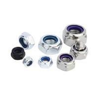 Dadi esagonali autobloccanti in nylon, acciaio nero DIN985, inossidabile 304, controdado, scorrevole M2-M12(White zinc,M4 (25Pcs))