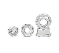 Dadi esagonali con flangia dentellata, Dadi flangiati Spinlock seghettati, testa esagonale, acciaio, M3-M12, zincati bianchi e colorati(White Zinc Plated,M6(20pcs))