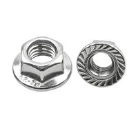 Dadi esagonali con flangia dentellata, Kit di dadi bloccaggio flangiati esagonali in acciaio inossidabile con dentatura metrica da M6 a M16(M16x1.5mm 2pcs)