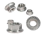 Dadi esagonali con flangia, Kit di fissaggio a vite con dado esagonale esterno filettato metrico M3 M4 M5 M6 M8 M10 M12 M14, dadi flangiati in acciaio inossidabile 304(M5 (30Pcs))