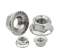 Dadi esagonali con flangia seghettata 304 SS A2-70 DIN6923 Dado Spinlock a testa esagonale M3-M12 assortiti(M10x10pcs)