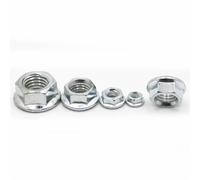 Dadi esagonali con flangia seghettata di bloccaggio metrici Multicolori, dimensioni multiple(White Zinc Steel,M3 20pcs)