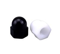 Dadi esagonali in plastica bianca e nera con copertura in nylon, 10 o 50 pezzi, M3, M4, M5, M6, M8, M10 e M12(WHITE,M10 10 pcs)