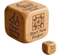 Dadi Fatti a Mano in Legno da Quilting a 6 Facce con Attività di Ricamo Incise Strumento Divertente per Prendere Decisioni per gli Appassionati di Cucito Quilters e Artigiani (1Pezzo)