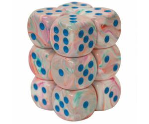 Dadi festivi Chessex D6 da 16 mm, esaedro, 12 pezzi, per bambini dai 14 anni in