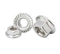 Dadi flangiati a passo fine da 2-25 pezzi, dado flangiato di bloccaggio con inserto esagonale in acciaio inossidabile M6-M16 DIN6923 Dispositivo di fissaggio anti-allentamento(M16x1.5 2pcs)