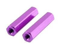 Dadi flangiati, dadi esagonali Dadi di accoppiamento esagonali lunghi in lega di alluminio M3 6 mm-60 mm multicolore, confezione da 10(Purple,M3x15H5mm)
