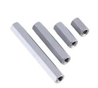 Dadi flangiati, dadi esagonali Dadi di accoppiamento esagonali lunghi in lega di alluminio M3 6 mm-60 mm multicolore, confezione da 10(Silver,M3x40H5mm)