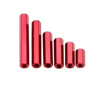 Dadi flangiati, dadi esagonali Dadi di accoppiamento esagonali lunghi in lega di alluminio M3 6 mm-60 mm multicolore, confezione da 10(Red,M3x20H5mm)