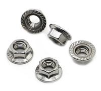 Dadi flangiati esagonali M3 M4 M5 M6 M8 M10 M12 304 Dado di bloccaggio automatico inossidabile DIN6923 Spinlock seghettato(M10 5pcs)