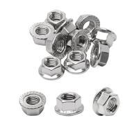 Dadi flangiati esagonali metrici 304 M3 M4 M5 M6 M8 M10 M12 Dado di bloccaggio automatico dentellato in acciaio inossidabile Spinlock dentellato(M4-20Pcs)