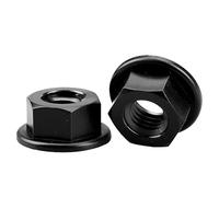 Dadi flangiati in nylon da 10/20/50 pezzi Dadi flangiati esagonali for isolamento termico/elettrico M3 M4 M5 M6 M8 M10 M12 (Color : Black, Size : M6 (50pcs))