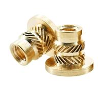 Dadi flangiati in ottone da 10-50 pezzi M2 M2,5 M3 M4 M5 M6 M8, dadi for stampaggio a iniezione con zigrinato a doppia Twill, inserti for stampante 3D(M3xL5xOD4.4(50Pcs))