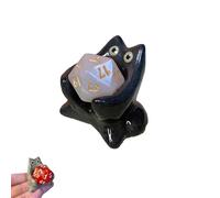 Dadi Guardian Cat - Il tuo fortunato compagno da tavolo, vassoio per dadi a forma di gatto, porta dadi portatile, adatto per giochi da tavolo e altri giochi di dadi (Black)