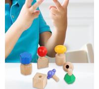 Dadi in legno e vite di bullone per il serraggio giocattolo per bambini in