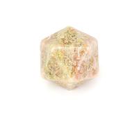 Dadi in pietra verde a forma di fiore - Dadi intagliati a mano D4 D6 D8 D10 D12 D20 percentile o set poliedrico da 7 pezzi per giochi di ruolo da tavolo (D20Face)
