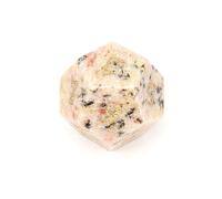 Dadi in pietra verde a forma di fiore - Dadi intagliati a mano D4 D6 D8 D10 D12 D20 percentile o set poliedrici da 7 pezzi per giochi di ruolo da tavolo (D12Face)