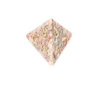 Dadi in pietra verde a forma di fiore - Dadi intagliati a mano D4 D6 D8 D10 D12 D20 percentile o set poliedrici da 7 pezzi per giochi di ruolo da tavolo (D4Face)